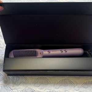 Wavytalk Hair Straightener Brush Purple Heated Smoothing Brush